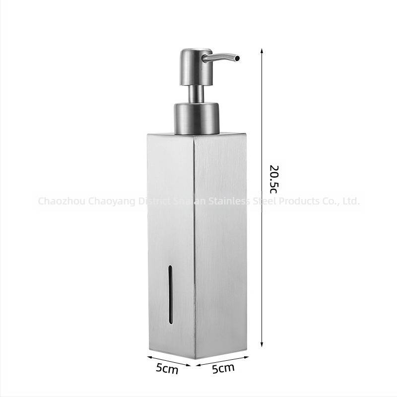 Distribuitor de săpun din oțel inoxidabil 304 – montat pe perete, acționare prin apăsare, finisaj electrogalvanizat, stil modern minimalist