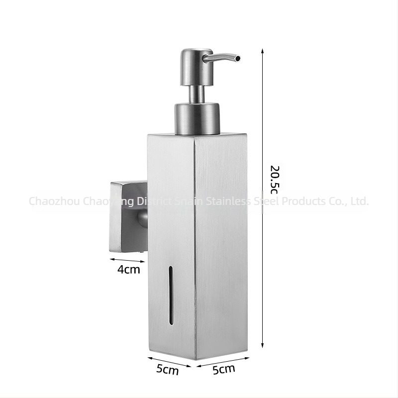 Distribuitor de săpun din oțel inoxidabil 304 – montat pe perete, acționare prin apăsare, finisaj electrogalvanizat, stil modern minimalist