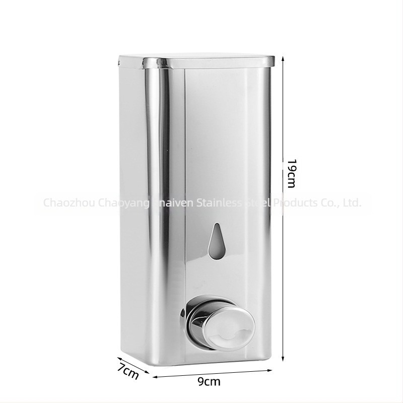 Distribuitor de săpun din oțel inoxidabil 304 – montat pe perete, acționare prin apăsare, finisaj electrogalvanizat, stil modern minimalist