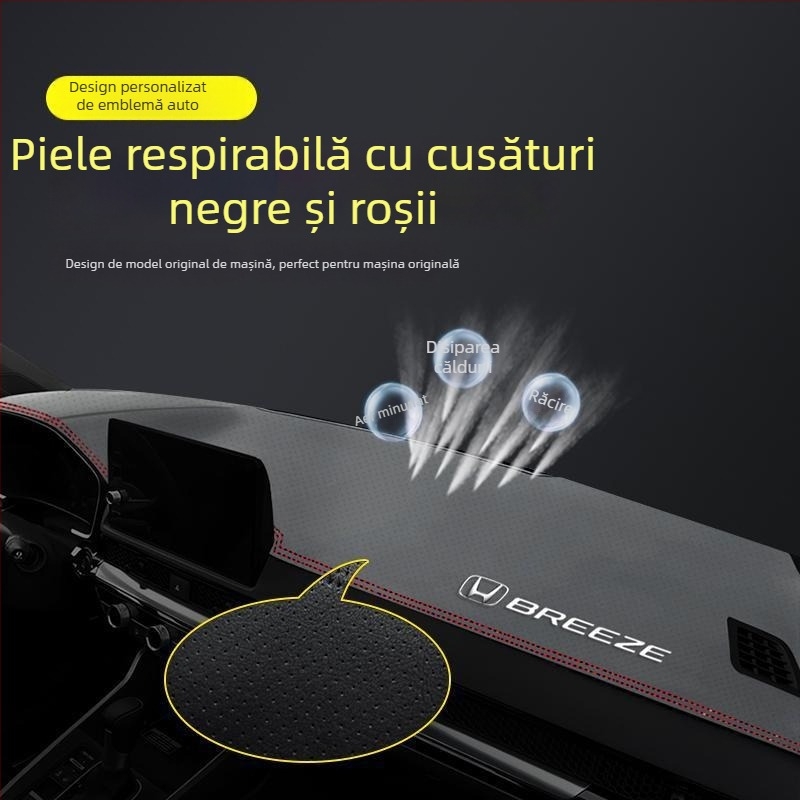 Covor pentru panoul de bord Honda Haoying 2024 — model geometric, logo imprimat, izolație termică și umbrire
