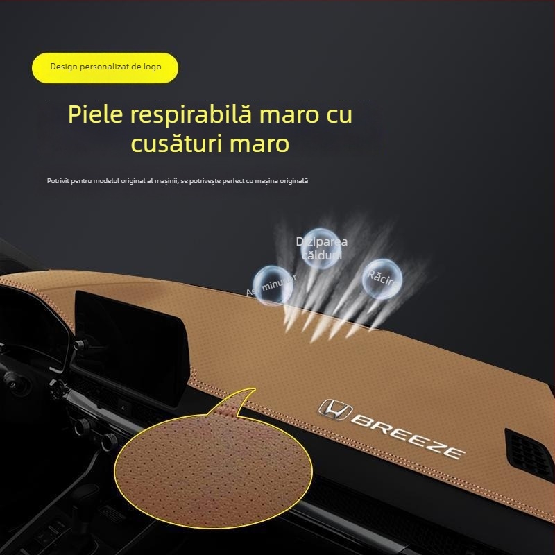 Covor pentru panoul de bord Honda Haoying 2024 — model geometric, logo imprimat, izolație termică și umbrire