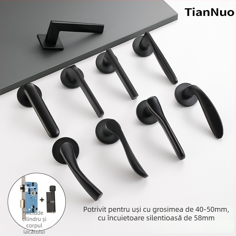Încuietoare pentru uși interioare din lemn – încuietoare 58-split, aluminiu, Tiannuo, stil modern minimalist