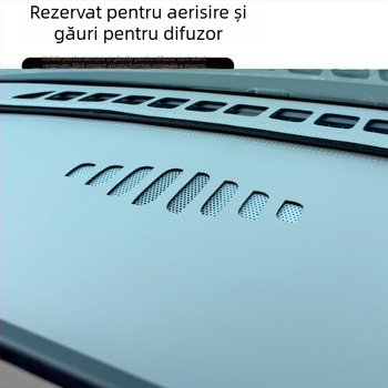 Covor pentru panoul de instrumente Xiaopeng MONA M03, piele de catifea, protecție împotriva razelor solare și izolație termică, model geometric, logo imprimat