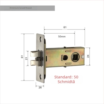 Corpul de încuietoare pentru ușa de cameră | Ușă interioară din lemn | Materiale: oțel inoxidabil și fier | Stil modern minimalist | Greutate 0,5 kg