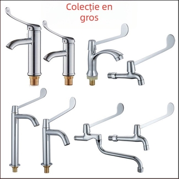 Robinet spălător medical cu acționare prin cot, montaj pe perete, din alamă, 0–50°C, 9 MPa, miez de robinet din cupru