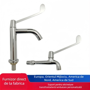 Robinet spălător medical cu acționare prin cot, montaj pe perete, din alamă, 0–50°C, 9 MPa, miez de robinet din cupru