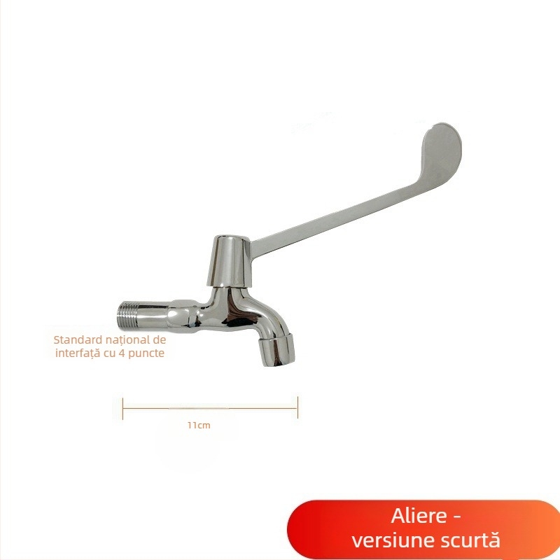 Robinet spălător medical cu acționare prin cot, montaj pe perete, din alamă, 0–50°C, 9 MPa, miez de robinet din cupru