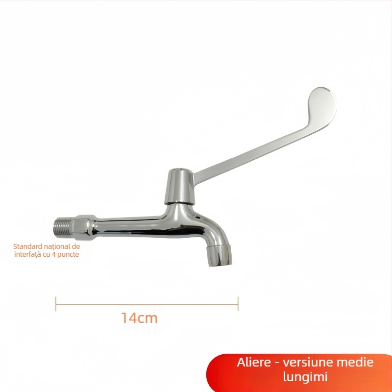 Robinet spălător medical cu acționare prin cot, montaj pe perete, din alamă, 0–50°C, 9 MPa, miez de robinet din cupru