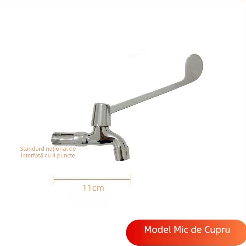 Robinet spălător medical cu acționare prin cot, montaj pe perete, din alamă, 0–50°C, 9 MPa, miez de robinet din cupru