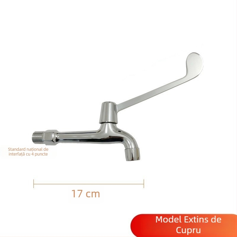 Robinet spălător medical cu acționare prin cot, montaj pe perete, din alamă, 0–50°C, 9 MPa, miez de robinet din cupru