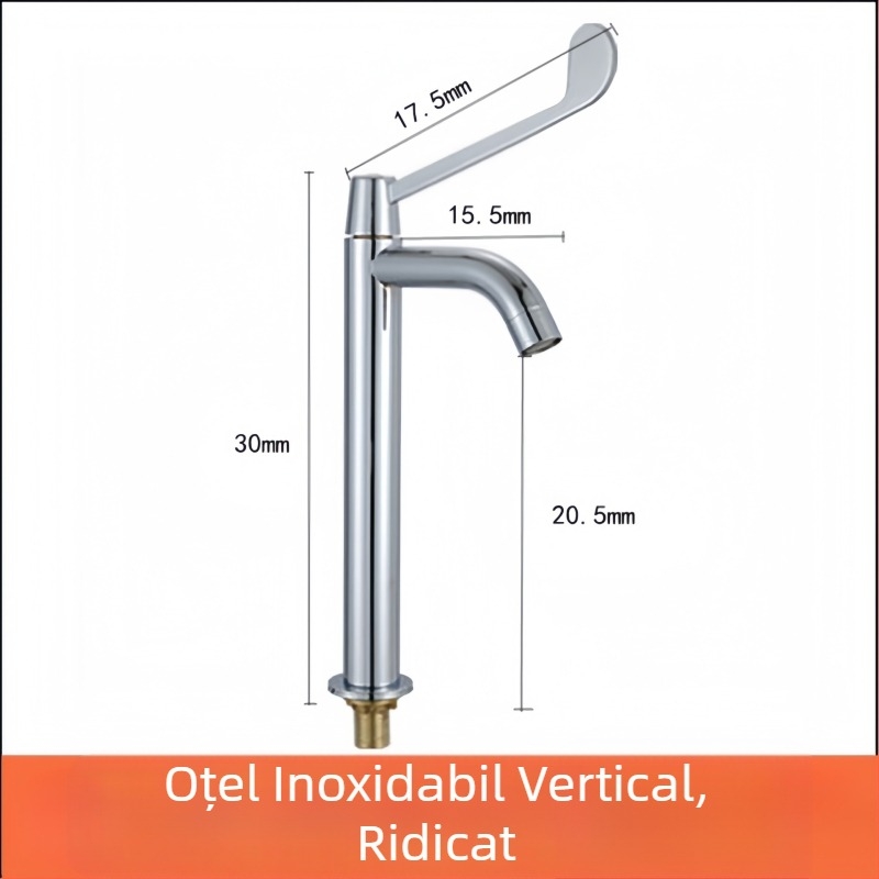 Robinet spălător medical cu acționare prin cot, montaj pe perete, din alamă, 0–50°C, 9 MPa, miez de robinet din cupru