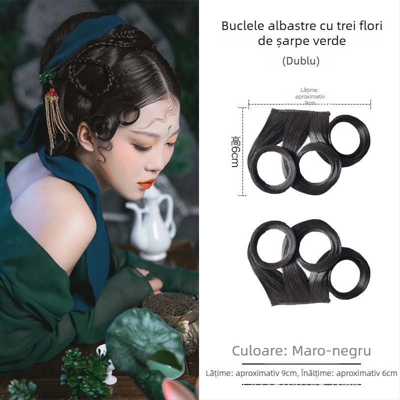 Perucă cu breton înclinat, țesut manual, potrivit pentru toate formele feței