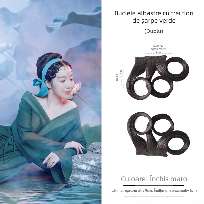 Perucă cu breton înclinat, țesut manual, potrivit pentru toate formele feței