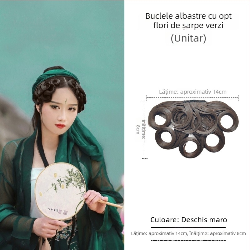 Perucă cu breton înclinat, țesut manual, potrivit pentru toate formele feței