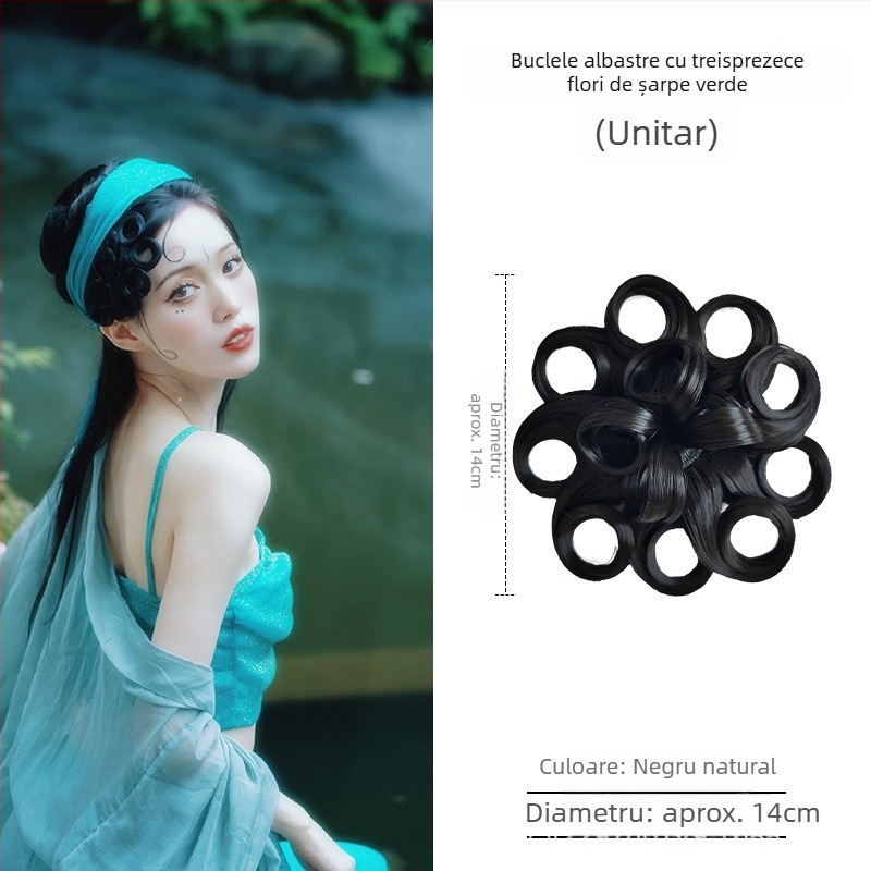 Perucă cu breton înclinat, țesut manual, potrivit pentru toate formele feței