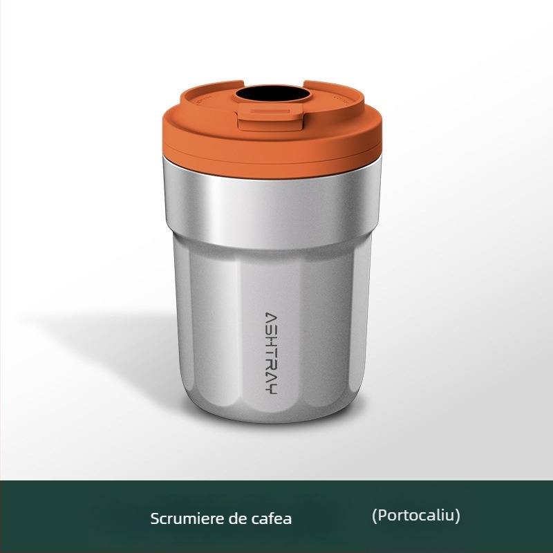 Cenușar auto cu capac, material ABS, model universal, proces de gravare, stingere automată a fumului