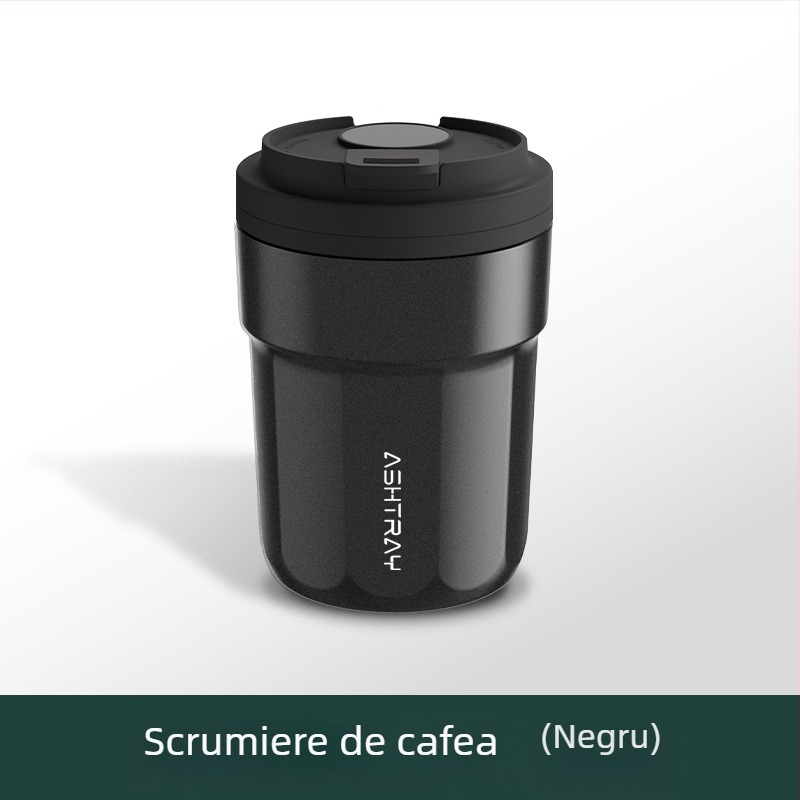 Cenușar auto cu capac, material ABS, model universal, proces de gravare, stingere automată a fumului