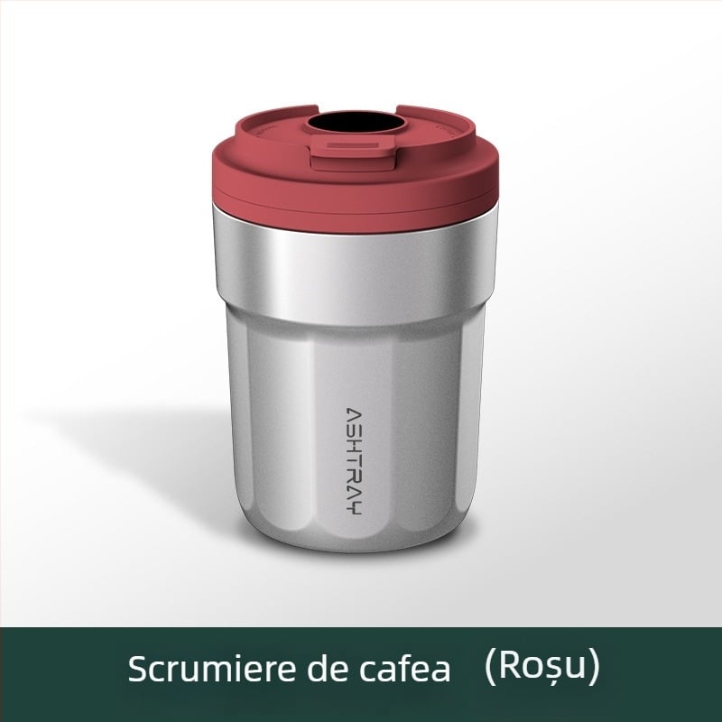 Cenușar auto cu capac, material ABS, model universal, proces de gravare, stingere automată a fumului