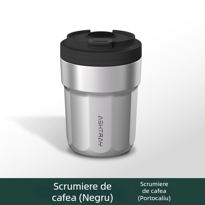 Cenușar auto cu capac, material ABS, model universal, proces de gravare, stingere automată a fumului