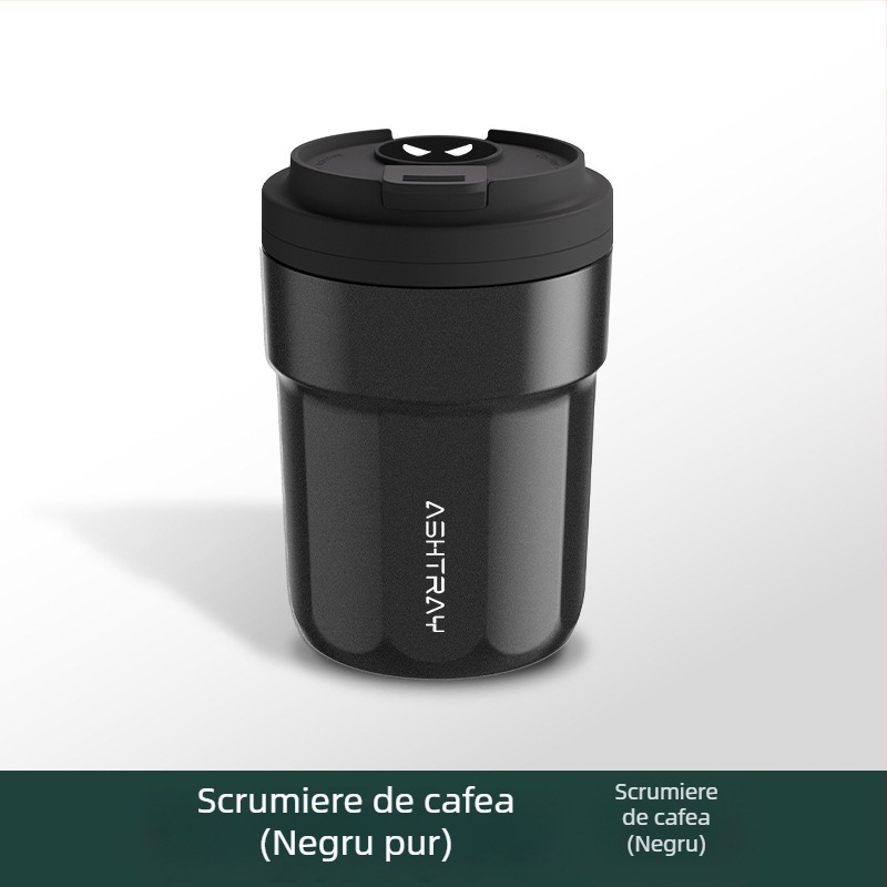 Cenușar auto cu capac, material ABS, model universal, proces de gravare, stingere automată a fumului