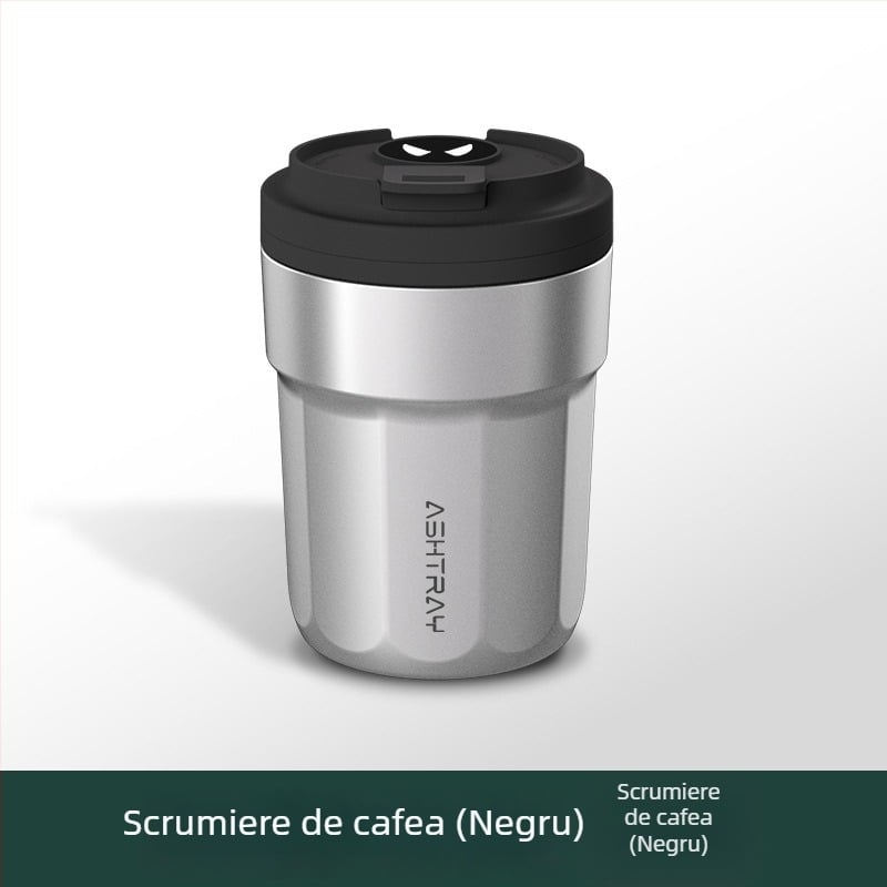 Cenușar auto cu capac, material ABS, model universal, proces de gravare, stingere automată a fumului