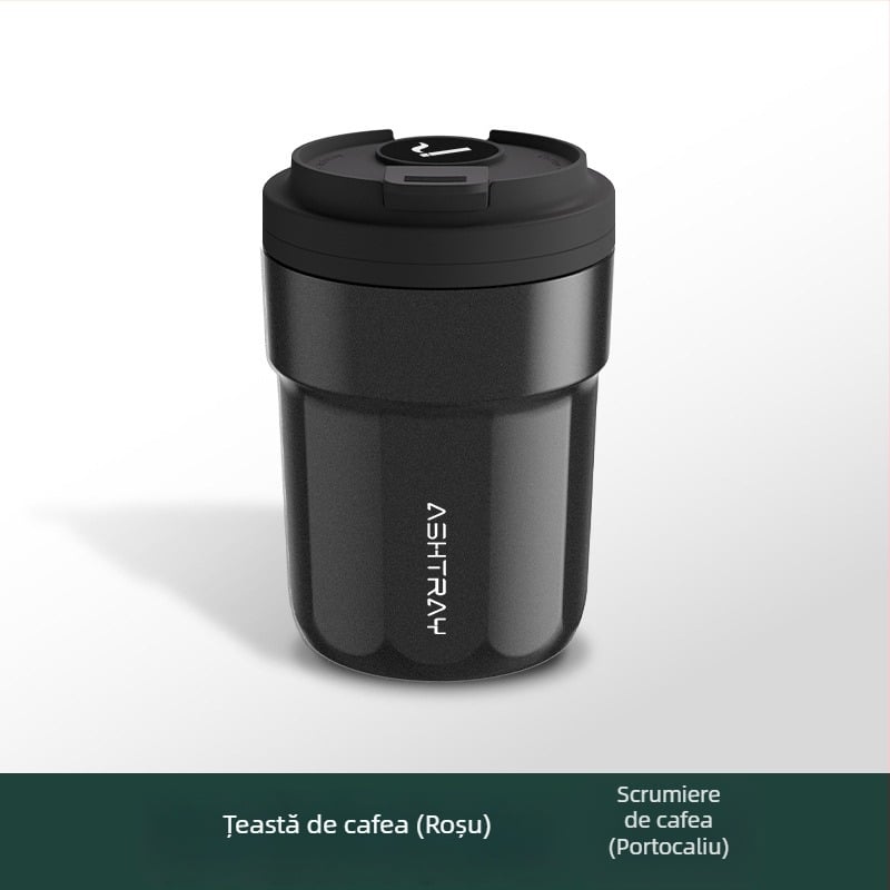 Cenușar auto cu capac, material ABS, model universal, proces de gravare, stingere automată a fumului