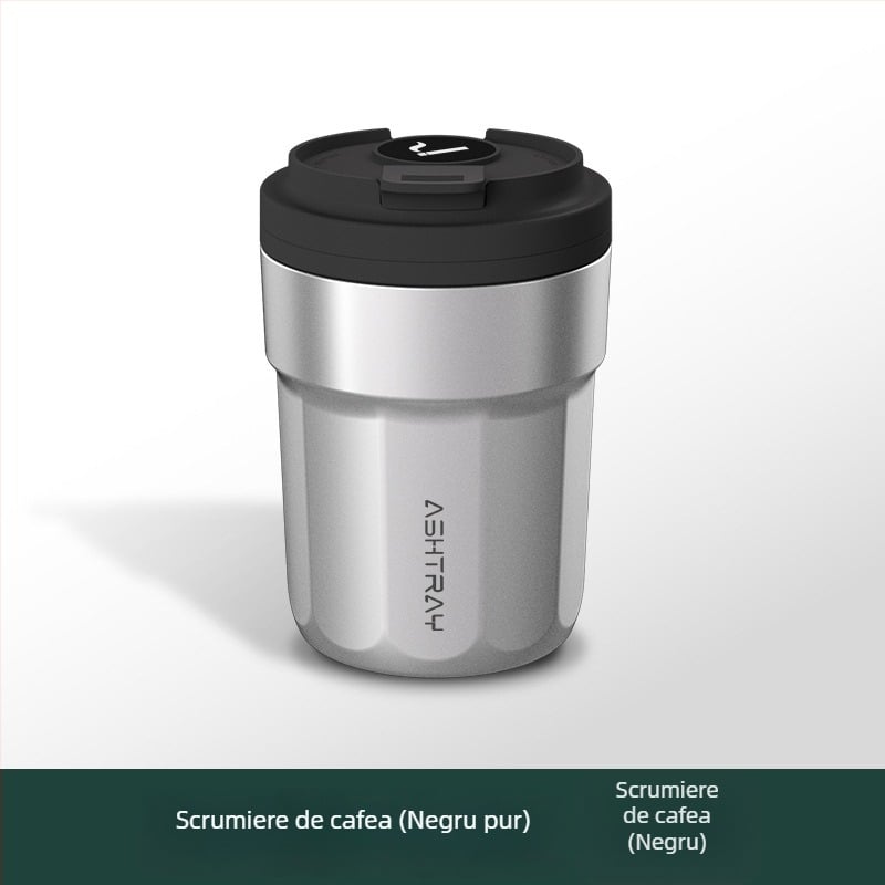 Cenușar auto cu capac, material ABS, model universal, proces de gravare, stingere automată a fumului