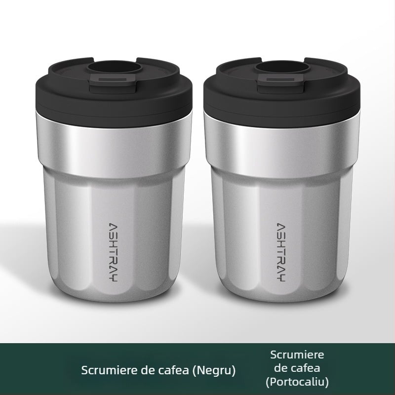 Cenușar auto cu capac, material ABS, model universal, proces de gravare, stingere automată a fumului