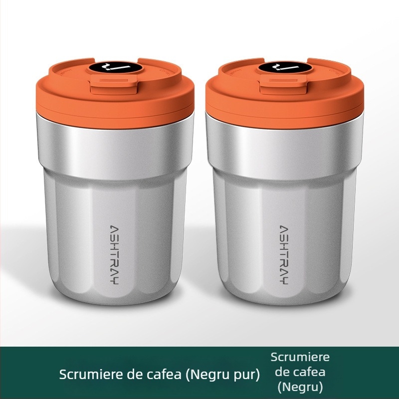 Cenușar auto cu capac, material ABS, model universal, proces de gravare, stingere automată a fumului