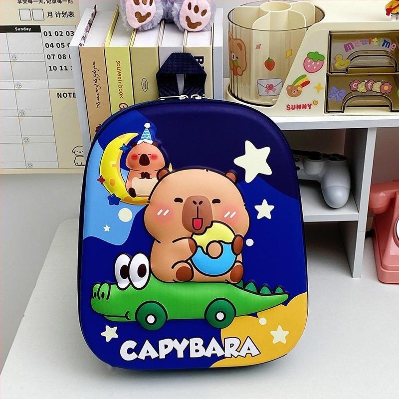 Rucsac copii Capybara cu model cartoon – EVA, ultra-ușor, respirabil, unisex, bretele cu pernă de aer