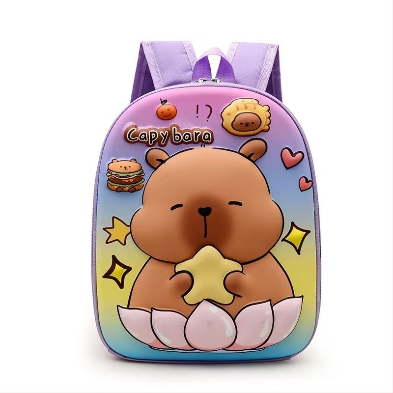 Rucsac copii Capybara cu model cartoon – EVA, ultra-ușor, respirabil, unisex, bretele cu pernă de aer