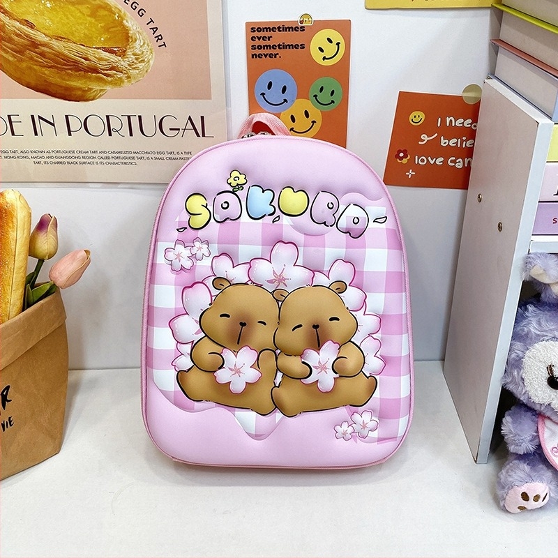 Rucsac copii Capybara cu model cartoon – EVA, ultra-ușor, respirabil, unisex, bretele cu pernă de aer