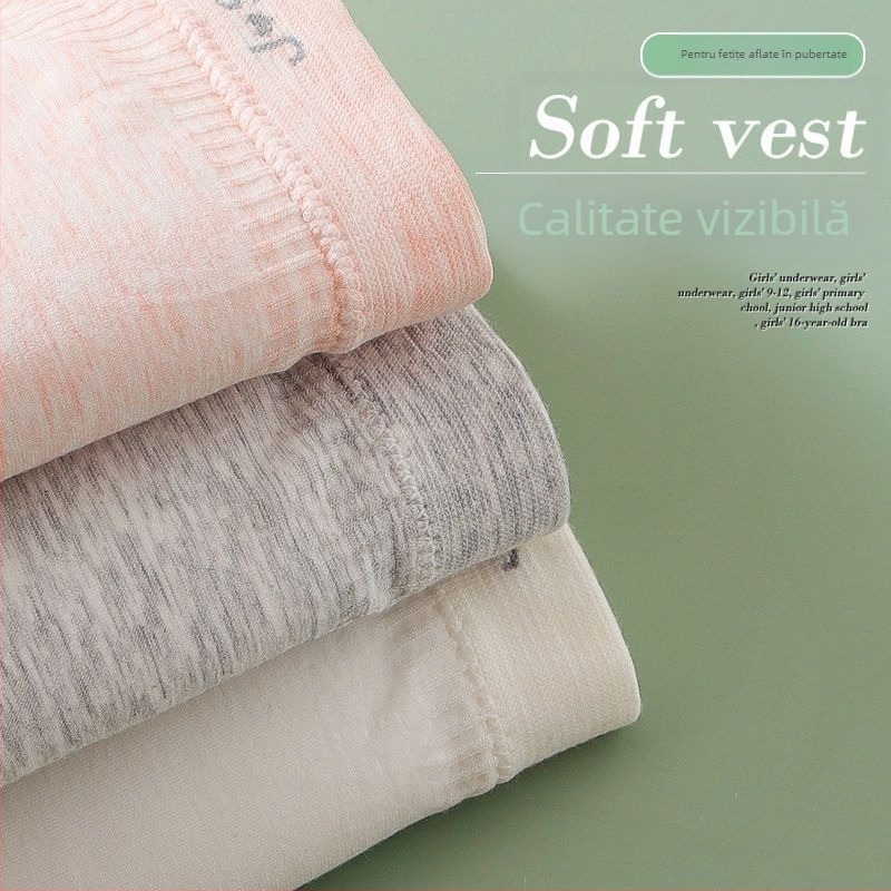 Top tubular cupe pentru fete — cupe cu urechi de iepure, stil papion, material nylon, cupă din sandwich cotton, căptușeală din bumbac, inel de oțel moale