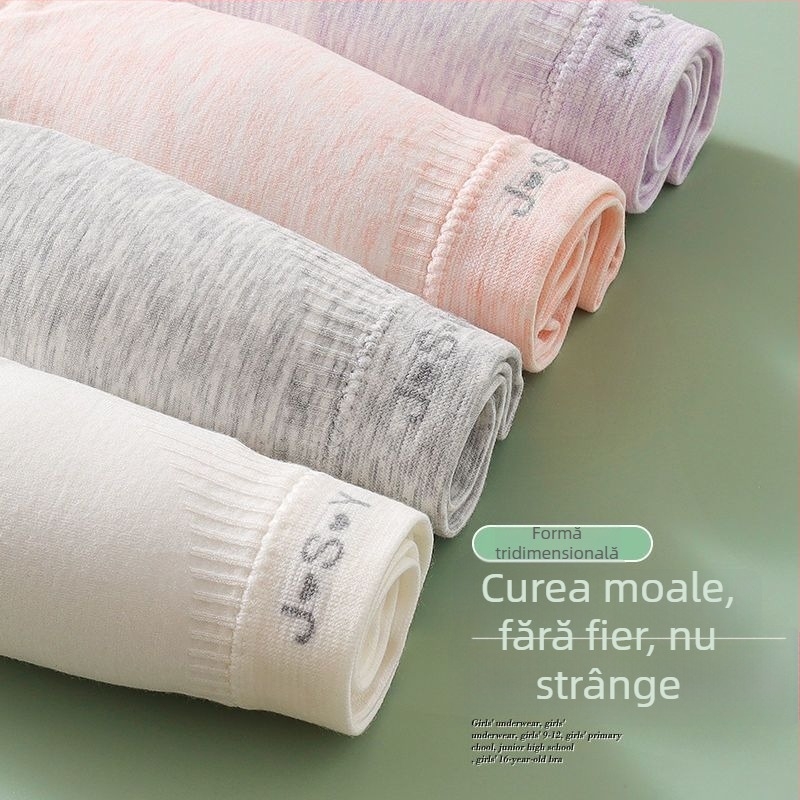 Top tubular cupe pentru fete — cupe cu urechi de iepure, stil papion, material nylon, cupă din sandwich cotton, căptușeală din bumbac, inel de oțel moale