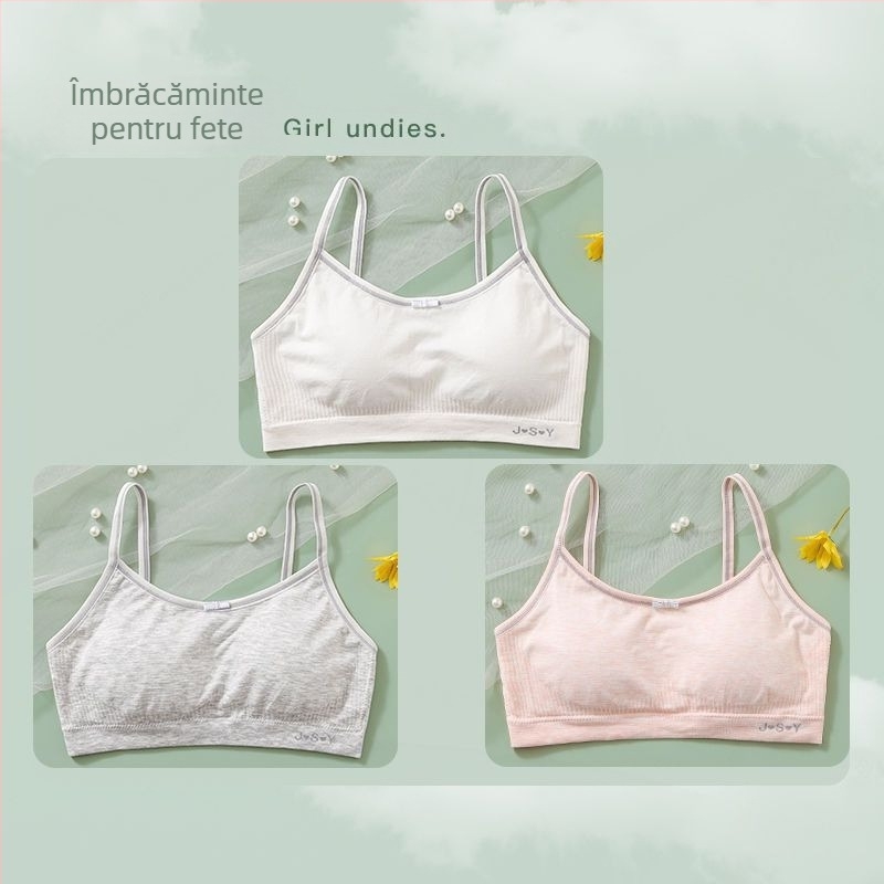 Top tubular cupe pentru fete — cupe cu urechi de iepure, stil papion, material nylon, cupă din sandwich cotton, căptușeală din bumbac, inel de oțel moale