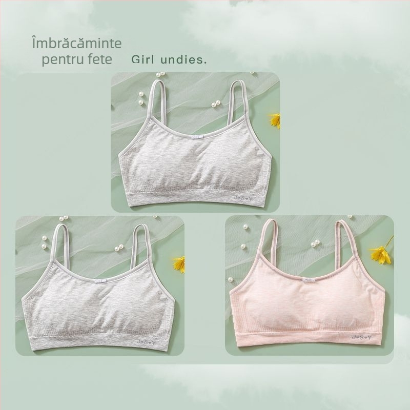 Top tubular cupe pentru fete — cupe cu urechi de iepure, stil papion, material nylon, cupă din sandwich cotton, căptușeală din bumbac, inel de oțel moale