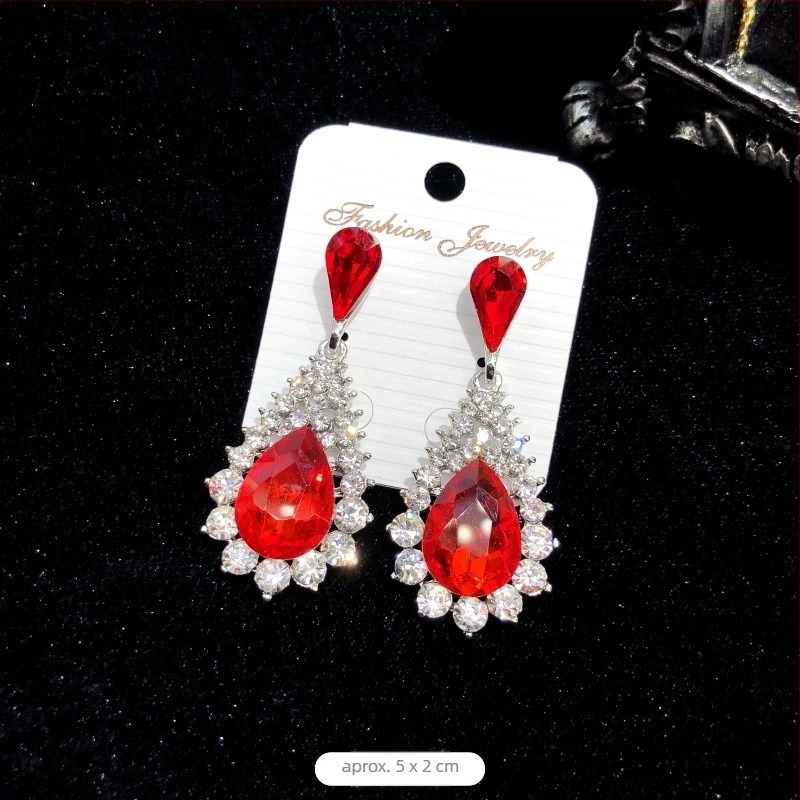 Cercei cu cristale și ciucuri, electroplacare, tijă din oțel, brand Luoxiang, modă