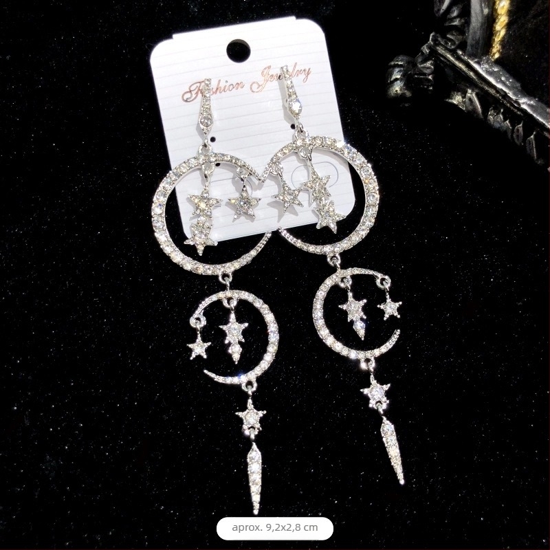 Cercei cu cristale și ciucuri, electroplacare, tijă din oțel, brand Luoxiang, modă