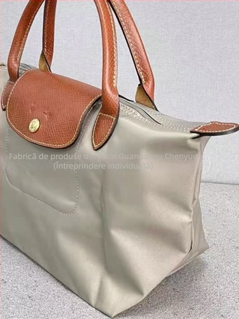 Longxiang Geantă clasică din nylon, tip dumpling, cu capac, pliabilă, stil urban, căptușeală nylon, închidere cu fermoar, buzunare pentru telefon și ID