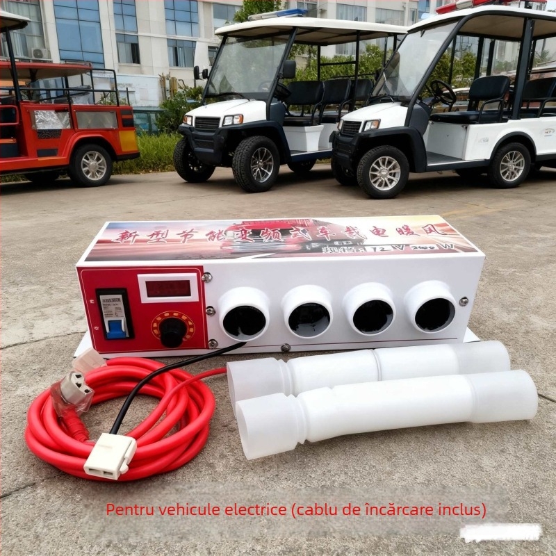 Ventilator încălzitor auto, universal 48V/60V/72V, pentru dezghețare și îndepărtarea zăpezii