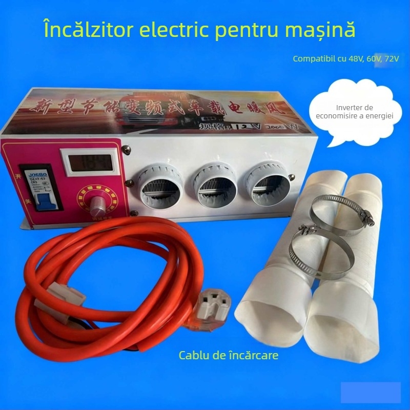 Ventilator încălzitor auto, universal 48V/60V/72V, pentru dezghețare și îndepărtarea zăpezii