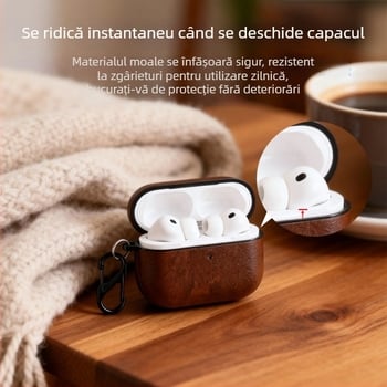 Husă de protecție pentru AirPods Pro 3, căști wireless Bluetooth, piele artificială PC + TPU