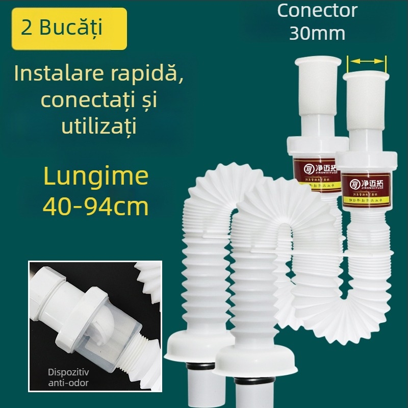 Conductă de scurgere pentru chiuvetă – anti-odor, din oțel inoxidabil, model Sink Drain Pipe, Nr. produs F77H55MMSTT7JT