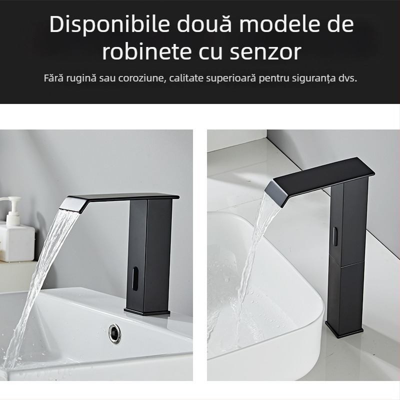 Robinet cu inducție pentru chiuvetă, modelul 8835, montaj pe o singură gaură, corp din cupru, acționare inductivă