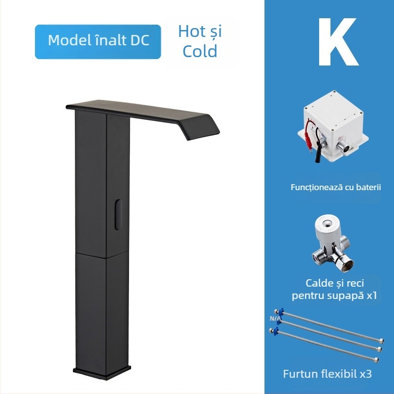 Robinet cu inducție pentru chiuvetă, modelul 8835, montaj pe o singură gaură, corp din cupru, acționare inductivă