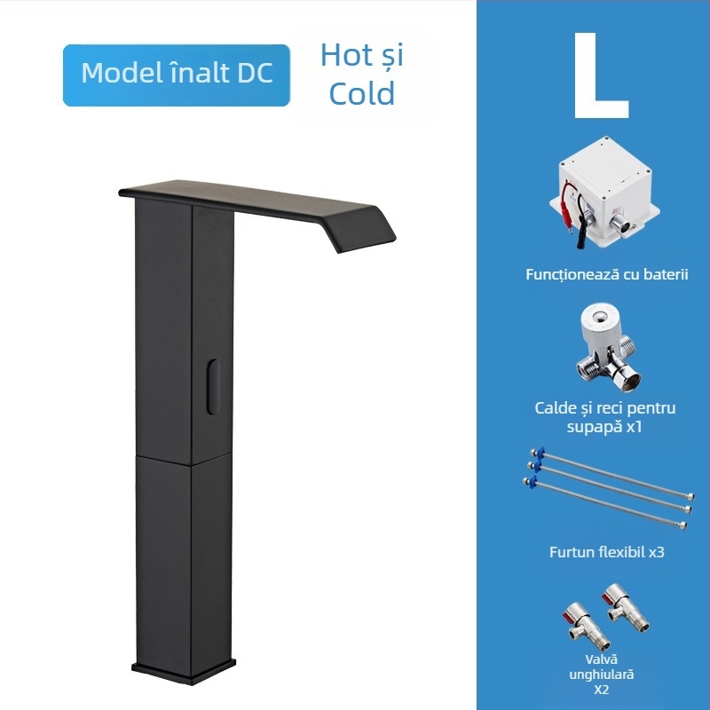 Robinet cu inducție pentru chiuvetă, modelul 8835, montaj pe o singură gaură, corp din cupru, acționare inductivă