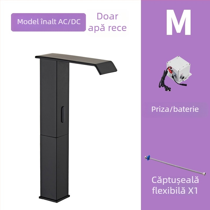 Robinet cu inducție pentru chiuvetă, modelul 8835, montaj pe o singură gaură, corp din cupru, acționare inductivă