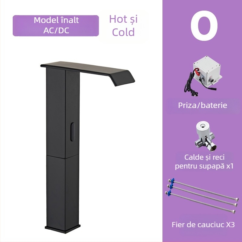 Robinet cu inducție pentru chiuvetă, modelul 8835, montaj pe o singură gaură, corp din cupru, acționare inductivă