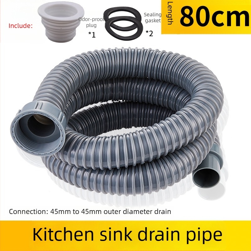 Extensie conductă de drenaj a chiuvetei bucătărie — interfață 45, furtun de drenaj și accesorii