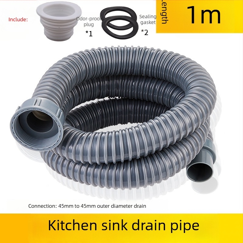 Extensie conductă de drenaj a chiuvetei bucătărie — interfață 45, furtun de drenaj și accesorii